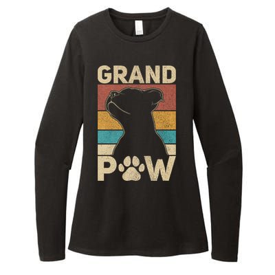 Grandpaw Dog Grandpa Funny Dog Lover Grandfather Pitbull Womens CVC Long Sleeve Shirt