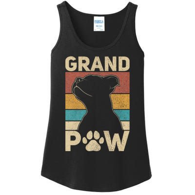 Grandpaw Dog Grandpa Funny Dog Lover Grandfather Pitbull Ladies Essential Tank