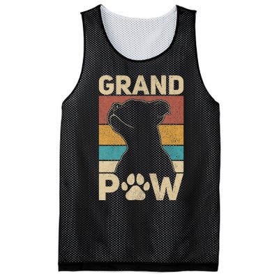 Grandpaw Dog Grandpa Funny Dog Lover Grandfather Pitbull Mesh Reversible Basketball Jersey Tank