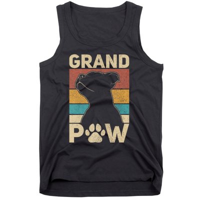 Grandpaw Dog Grandpa Funny Dog Lover Grandfather Pitbull Tank Top