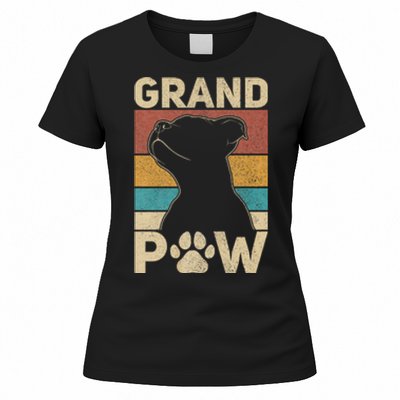 Grandpaw Dog Grandpa Funny Dog Lover Grandfather Pitbull Women's T-Shirt