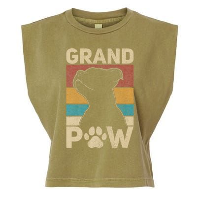 Grandpaw Dog Grandpa Funny Dog Lover Grandfather Pitbull Garment-Dyed Women's Muscle Tee