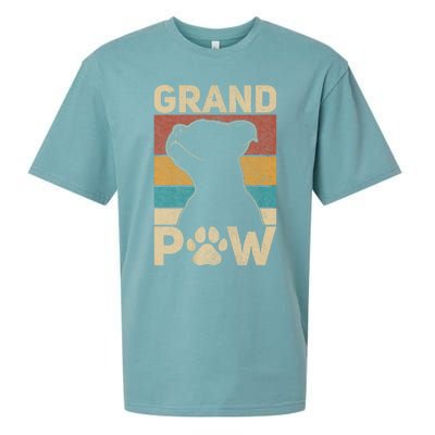 Grandpaw Dog Grandpa Funny Dog Lover Grandfather Pitbull Sueded Cloud Jersey T-Shirt