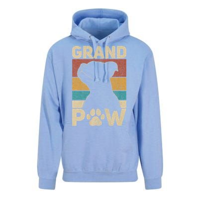 Grandpaw Dog Grandpa Funny Dog Lover Grandfather Pitbull Unisex Surf Hoodie