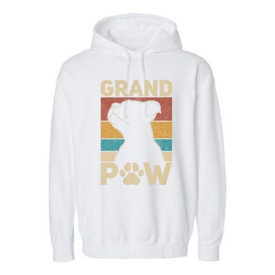 Grandpaw Dog Grandpa Funny Dog Lover Grandfather Pitbull Garment-Dyed Fleece Hoodie