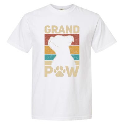 Grandpaw Dog Grandpa Funny Dog Lover Grandfather Pitbull Garment-Dyed Heavyweight T-Shirt