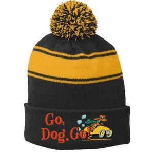 Go Dog Go Essential Gift Stripe Pom Pom Beanie