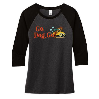 Go Dog Go Essential Gift Women's Tri-Blend 3/4-Sleeve Raglan Shirt