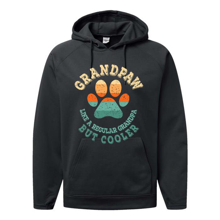 Grandpaw Dog Grandpa Grand Paw Retro Vintage Funny Performance Fleece Hoodie