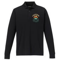 Grandpaw Dog Grandpa Grand Paw Retro Vintage Funny Performance Long Sleeve Polo