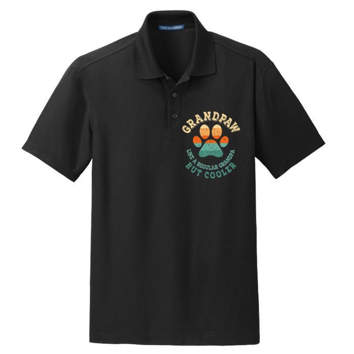 Grandpaw Dog Grandpa Grand Paw Retro Vintage Funny Dry Zone Grid Polo