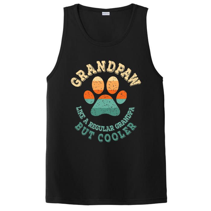 Grandpaw Dog Grandpa Grand Paw Retro Vintage Funny PosiCharge Competitor Tank