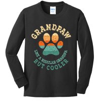 Grandpaw Dog Grandpa Grand Paw Retro Vintage Funny Kids Long Sleeve Shirt