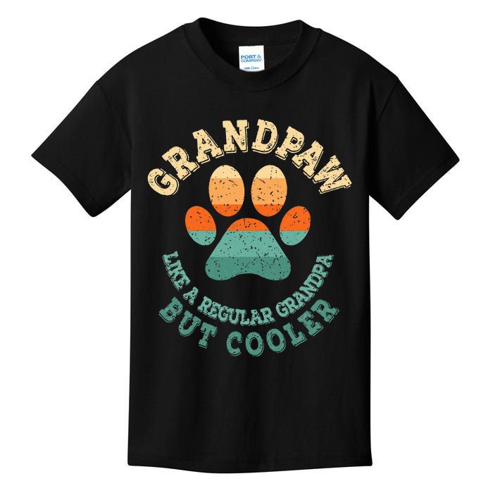 Grandpaw Dog Grandpa Grand Paw Retro Vintage Funny Kids T-Shirt