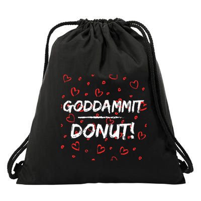 Goddammit Donut Drawstring Bag
