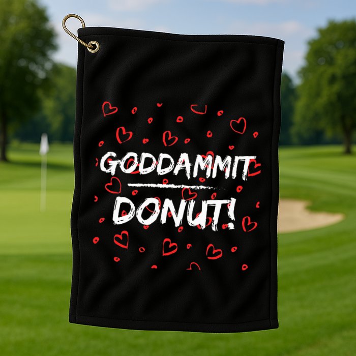 Goddammit Donut Golf Towel