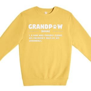 Grandpaw Dog Gifts Grandpa Animal Dogs Grandfather Pet Lover Premium Crewneck Sweatshirt