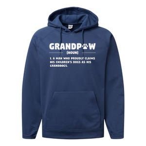 Grandpaw Dog Gifts Grandpa Animal Dogs Grandfather Pet Lover Performance Fleece Hoodie