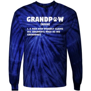 Grandpaw Dog Gifts Grandpa Animal Dogs Grandfather Pet Lover Tie-Dye Long Sleeve Shirt