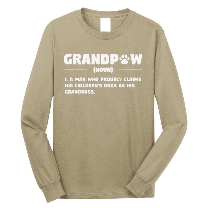 Grandpaw Dog Gifts Grandpa Animal Dogs Grandfather Pet Lover Long Sleeve Shirt