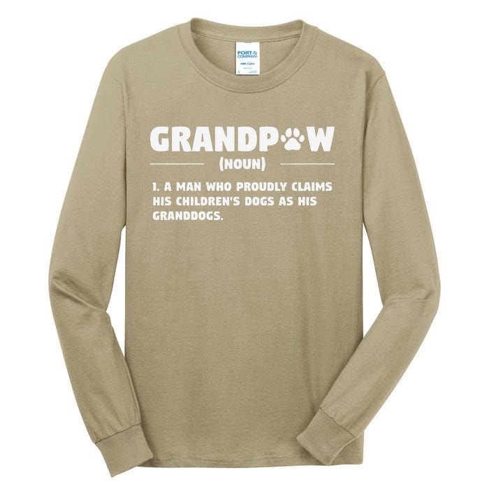 Grandpaw Dog Gifts Grandpa Animal Dogs Grandfather Pet Lover Tall Long Sleeve T-Shirt