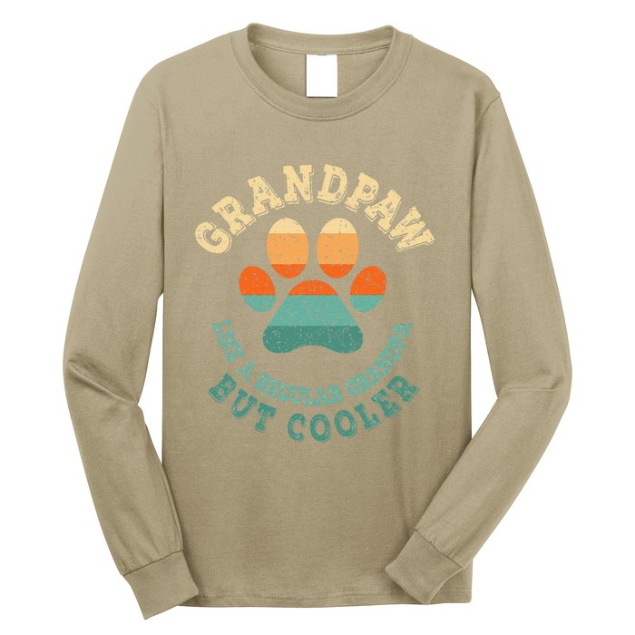 Grandpaw Dog Grandpa Grand Paw Retro Vintage Funny Long Sleeve Shirt