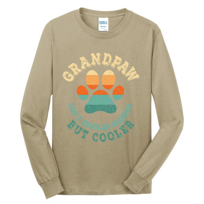 Grandpaw Dog Grandpa Grand Paw Retro Vintage Funny Tall Long Sleeve T-Shirt