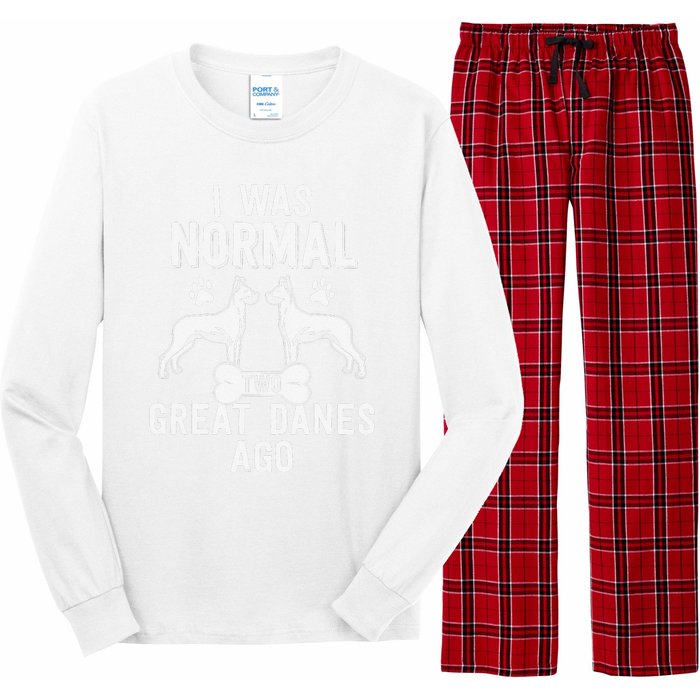 Great Dane Gift Lover Owner I Was Normal Two Dogs Ago Long Sleeve Pajama Set