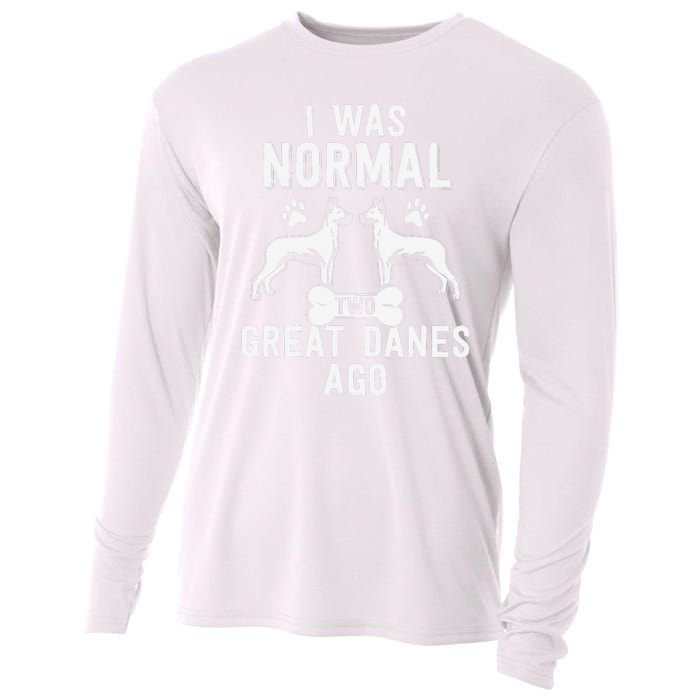 Great Dane Gift Lover Owner I Was Normal Two Dogs Ago Cooling Performance Long Sleeve Crew