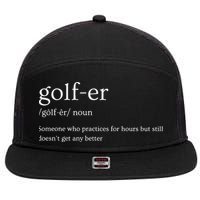 Golfer Definition Golf 7 Panel Mesh Trucker Snapback Hat