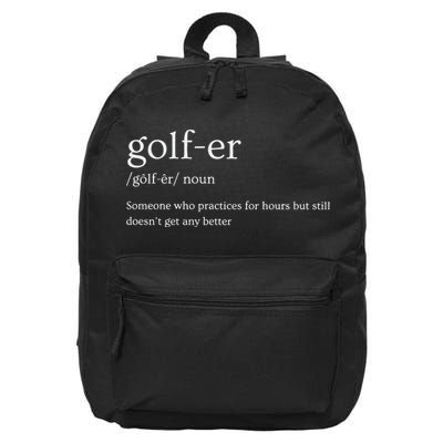 Golfer Definition Golf 16 in Basic Backpack