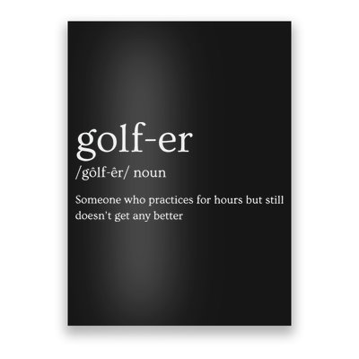 Golfer Definition Golf Poster