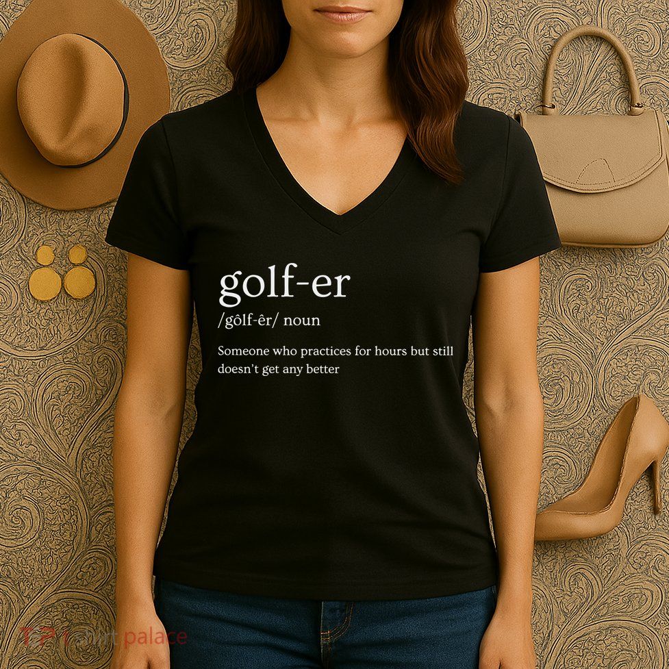 Golfer Definition Golf Women's V-Neck T-Shirt