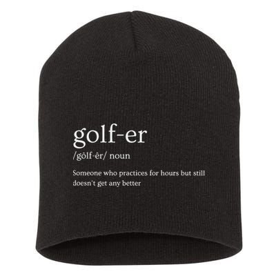 Golfer Definition Golf Short Acrylic Beanie
