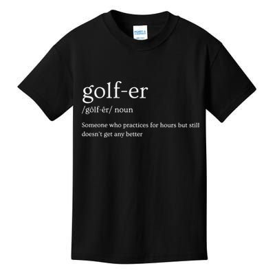 Golfer Definition Golf Kids T-Shirt