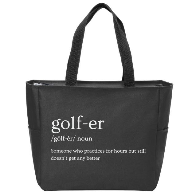 Golfer Definition Golf Zip Tote Bag