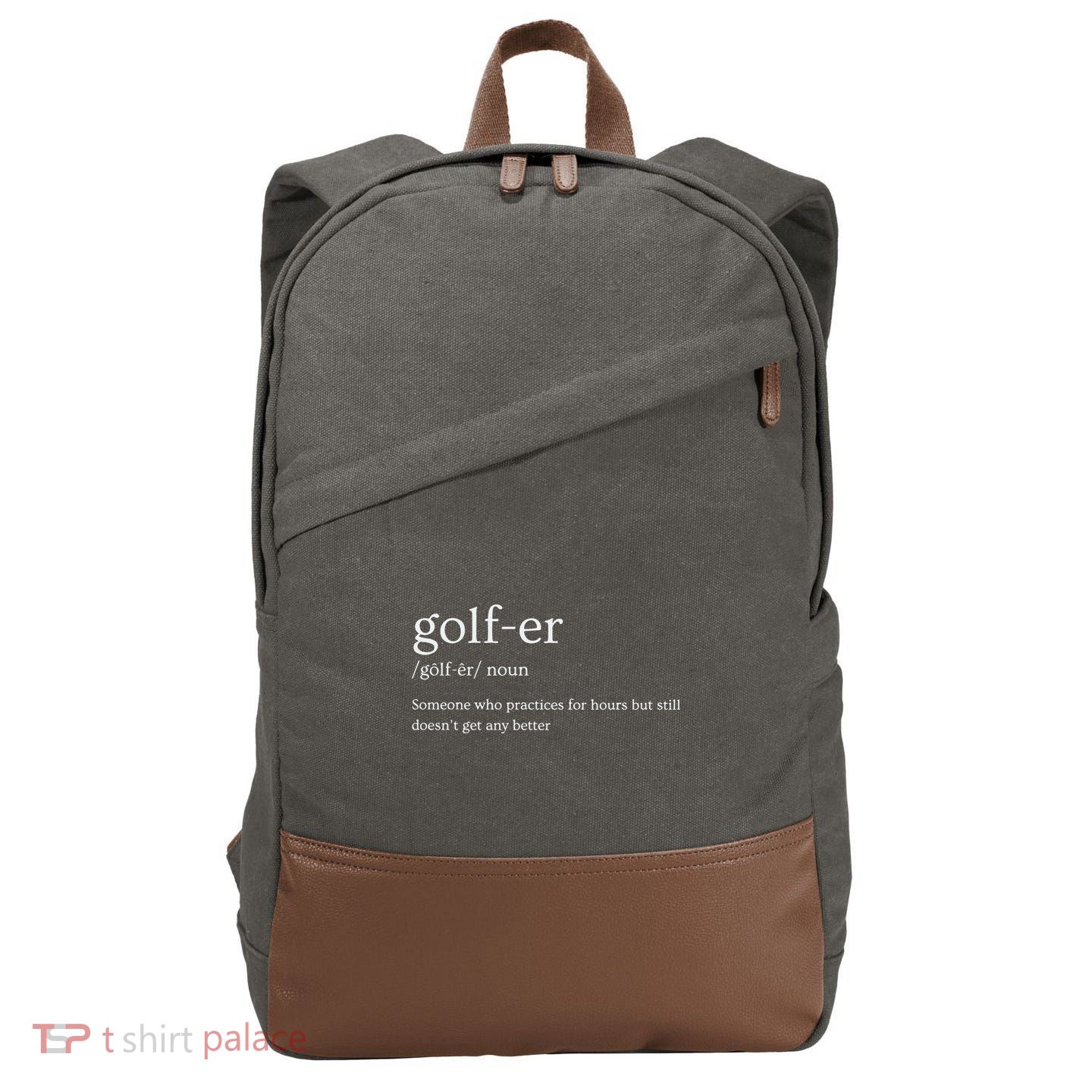 Golfer Definition Golf Cotton Canvas Backpack