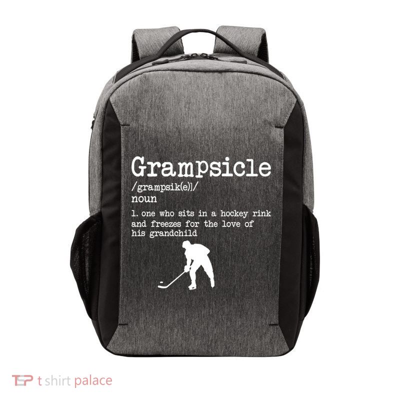 Grampsicle Definition Grandpa Ice Hockey Player Gift Vector Backpack