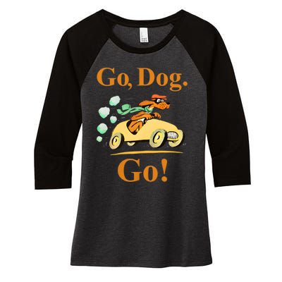 Go Dog Go Essential Women's Tri-Blend 3/4-Sleeve Raglan Shirt