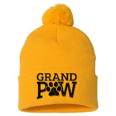 Grandpaw Dog Grandpa Grand Paw Gifts Men Dad Father Pom Pom 12in Knit Beanie