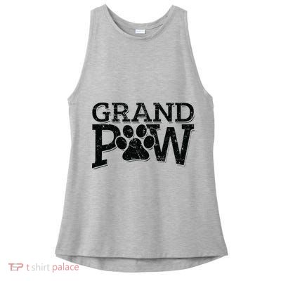 Grandpaw Dog Grandpa Grand Paw Gifts Men Dad Father Ladies PosiCharge Tri-Blend Wicking Tank