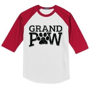 Grandpaw Dog Grandpa Grand Paw Gifts Men Dad Father Kids Colorblock Raglan Jersey