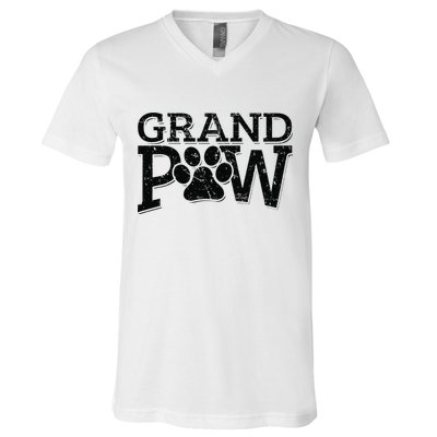Grandpaw Dog Grandpa Grand Paw Gifts Men Dad Father V-Neck T-Shirt