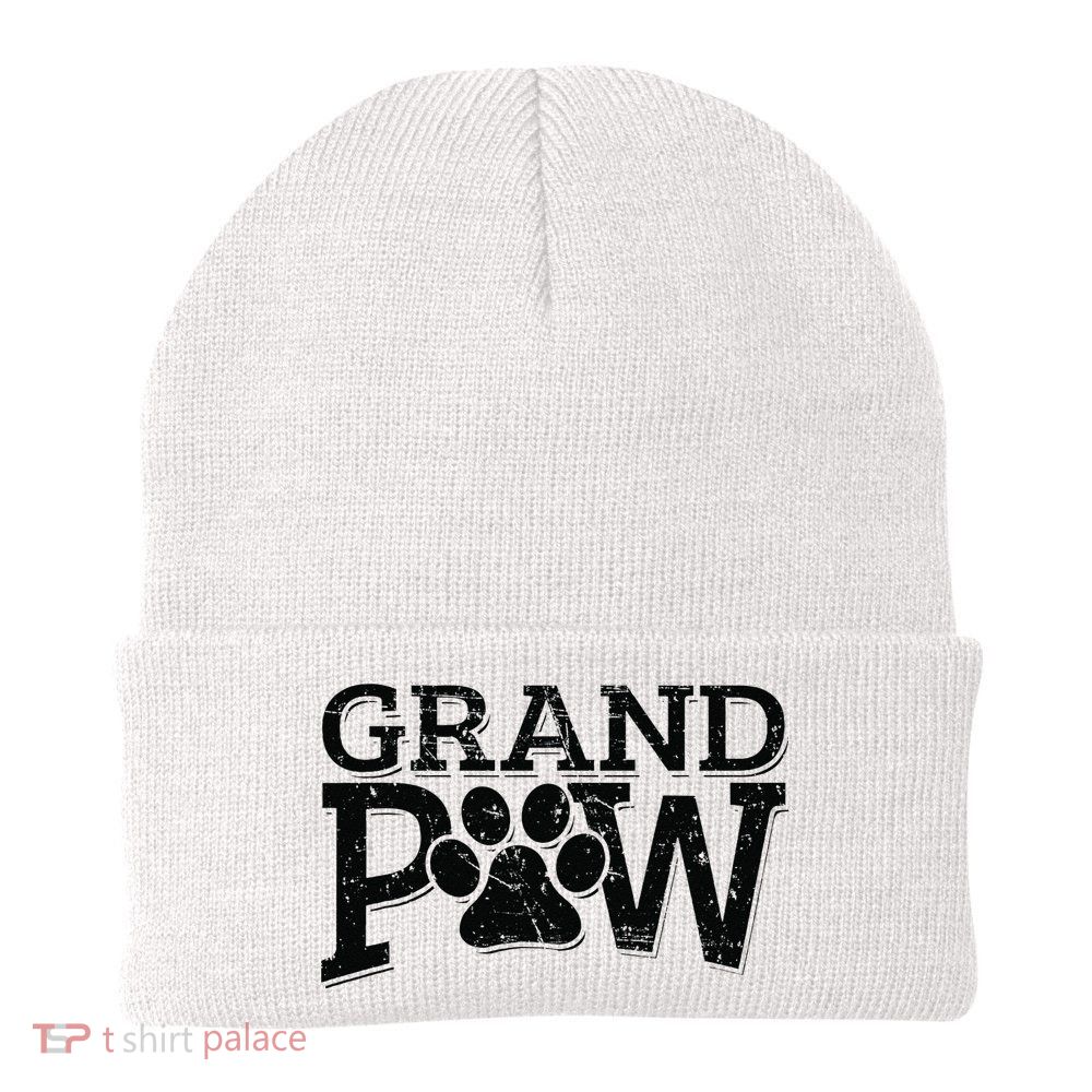 Grandpaw Dog Grandpa Grand Paw Gifts Men Dad Father Beanie