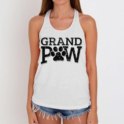 Grandpaw Dog Grandpa Grand Paw Gifts Men Dad Father Women's Knotted Racerback Tank