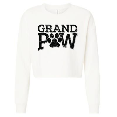 Grandpaw Dog Grandpa Grand Paw Gifts Men Dad Father Cropped Pullover Crew