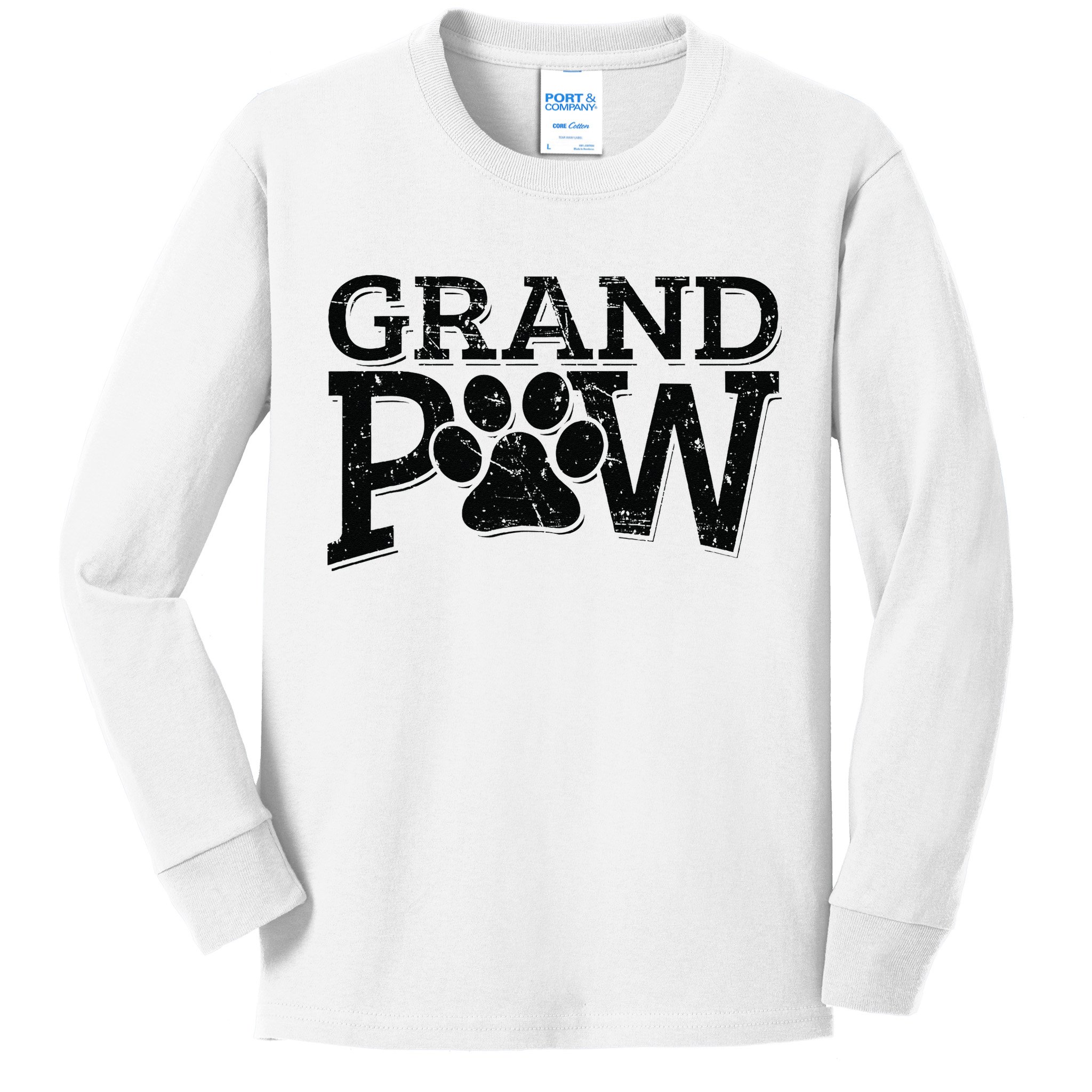 Grandpaw Dog Grandpa Grand Paw Gifts Men Dad Father Kids Long Sleeve Shirt