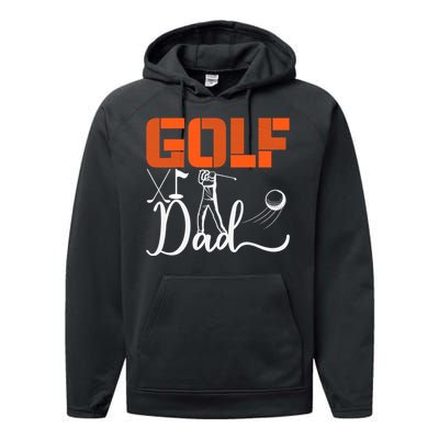 Golf Dad Golf Clubs Gift For Dad Sport Father's Day Performance Fleece Hoodie