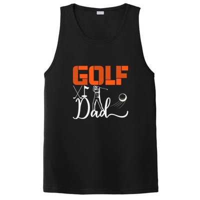 Golf Dad Golf Clubs Gift For Dad Sport Father's Day PosiCharge Competitor Tank