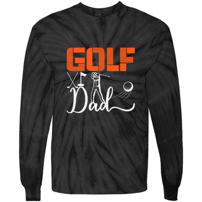 Golf Dad Golf Clubs Gift For Dad Sport Father's Day Tie-Dye Long Sleeve Shirt